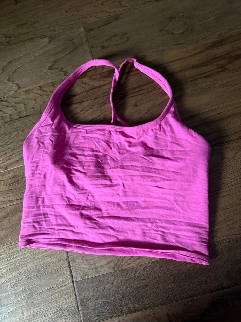 PINK Victoria's Secret Hot Pink Crop Tank with Racerback